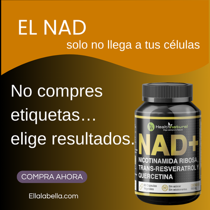 “La fórmula que marca la diferencia: NAD⁺ con NR auténtico.”